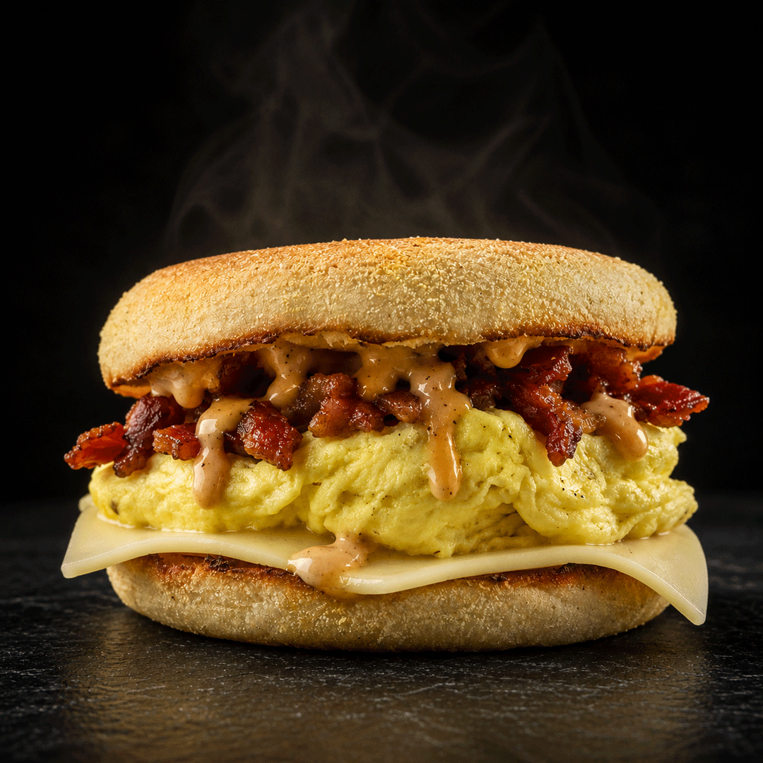 The B.E.C. - Beef Bacon Egg and Cheese Breakfast Sandwich